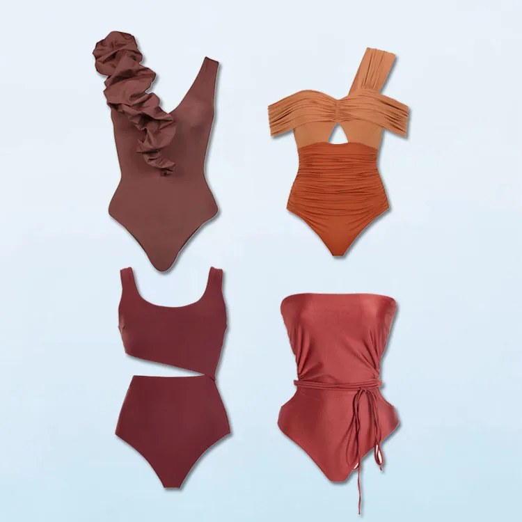 2023 HL custom china wholesale swimwear one piece push up manufacture sexy red bodysuit beachwear custom woman swimwear swimsuit