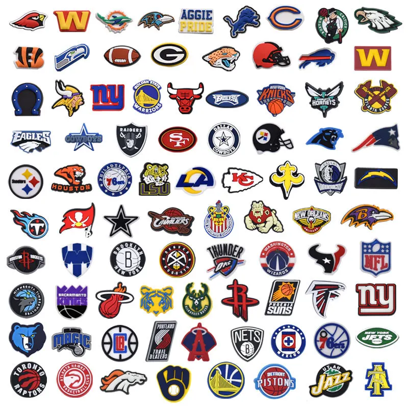 Wholesale Croc charm Sports Team PVC Shoe Charm Raiders Shoe Decorations for Cro Clog Charm