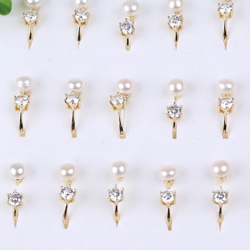 Fashion Jewelry Button Shape Freshwater Pearl Rings Designs For Women