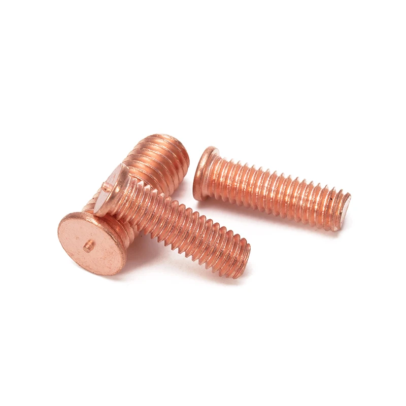 OEM Brass Plated Carbon Steel Spot Weld Bolt Welding External Thread Screw M2.5-M10 Nickel Plated Brass Weld Bolt