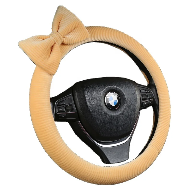 Прямые продажи от производителей интерьера автомобиля, можно изготовить на заказ высококачественный плюшевый чехол с бантом, прекрасный чехол на руль