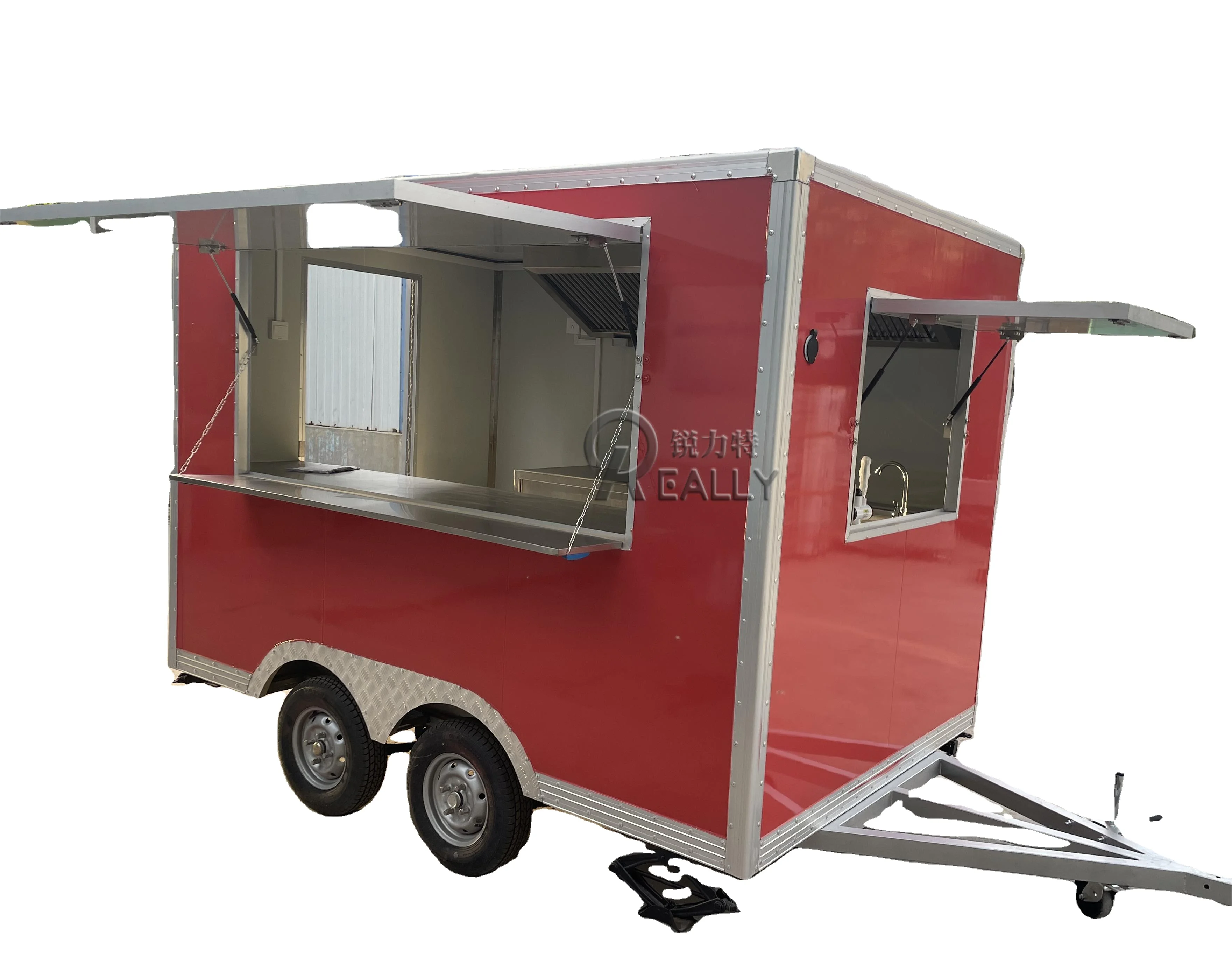 2024 Single Axle popcorn hotdog Mobile Food Cart  Fryer catering Small Mini Square Trailer