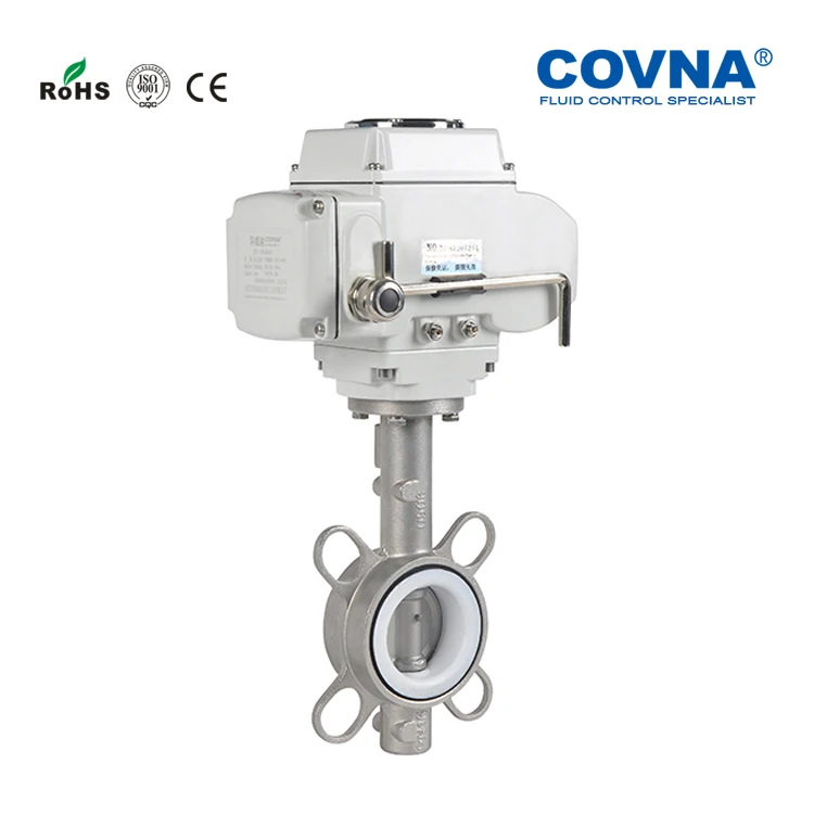 COVNA DN50 SS304 из нержавеющей стали PTFE облицованный моторный Электрический привод Дроссельный клапан