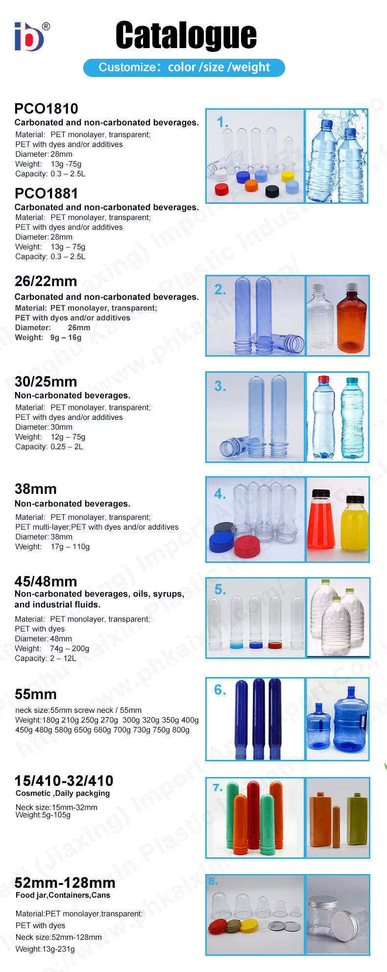 55 mm 5 gallon virgin pet preform plastic 20 litre pet bottle preform 55mm push neck 19 liter pet bottle preform