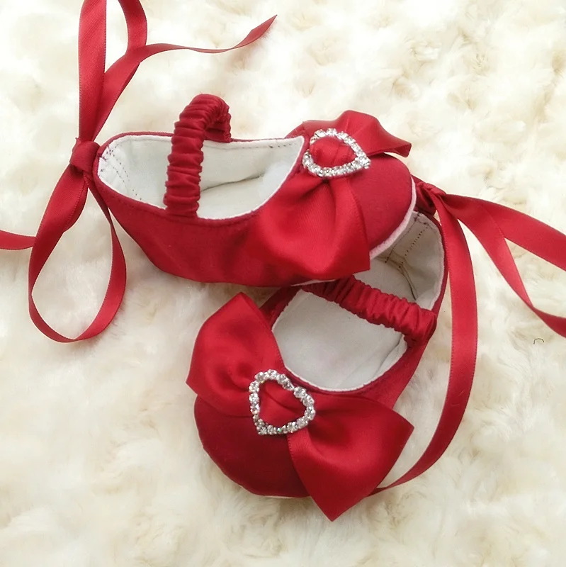 Factory Direct Sale Beautiful Girls Princess Ballerina Shoes Baby Toddler Dress Shoes Blessing Shoe with Headband