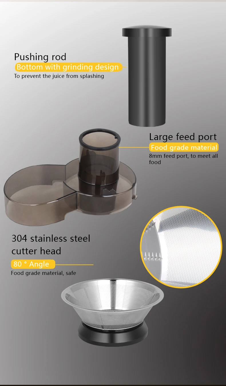  400W juicers powerful Big feeding Mouth Commercial juicer extractor machine cold press Slow