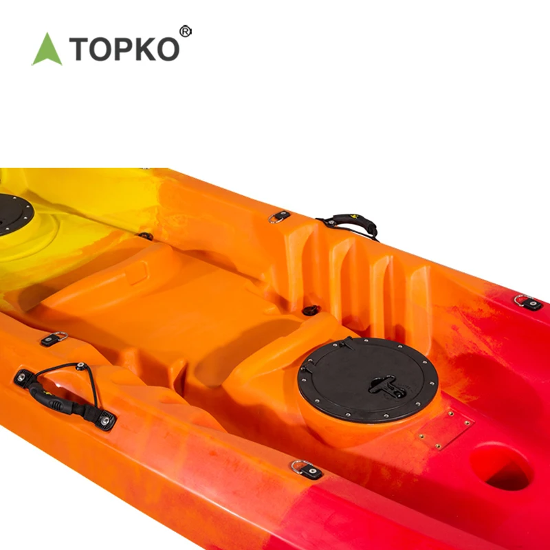 TOPKO buy cheap pvc inflatable foldable canoe kayak sea surfing fishing boat single seat pedal rowing boats for sale prices