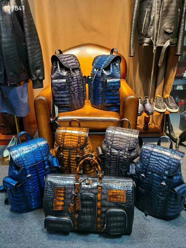 Luxury designer lady handbag genuine crocodile skin leather women tote bag handbag