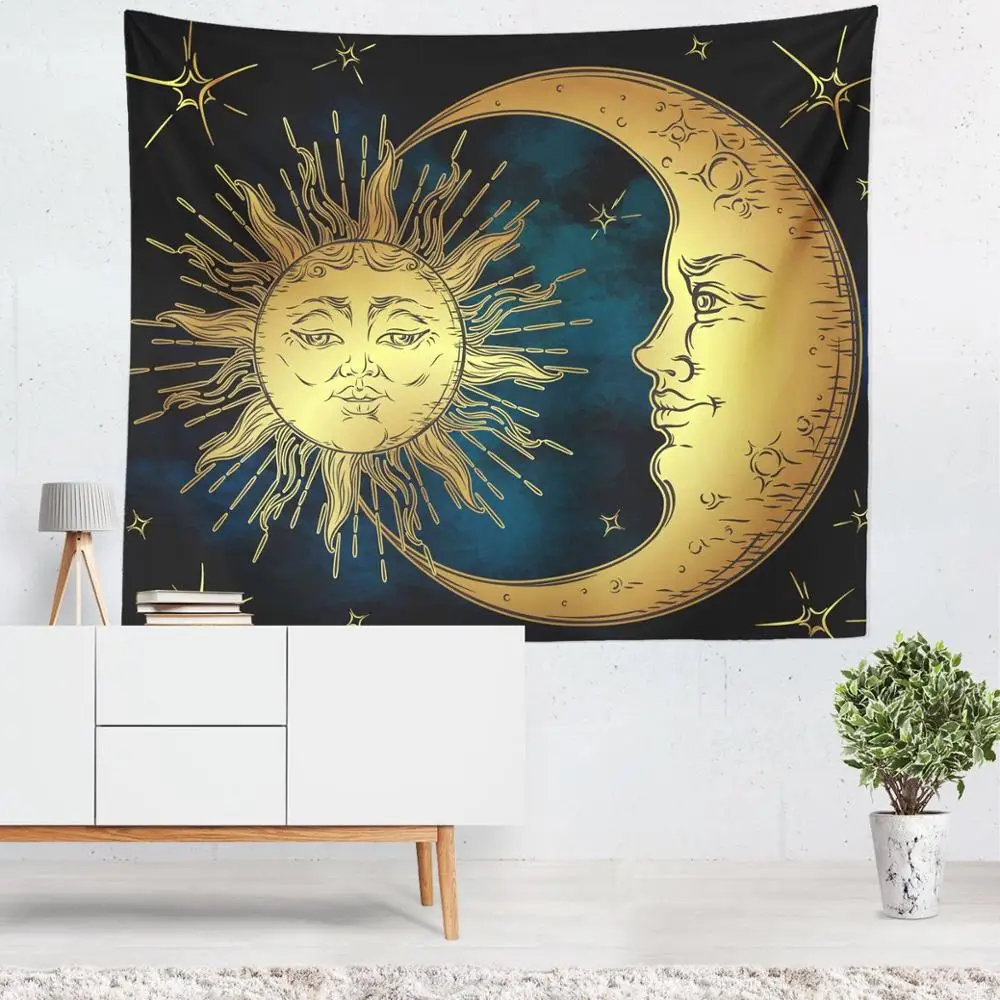 amazon custom made Star Moon Tarot Tapestry 3D Printed Custom Tapestry Wall Hangings