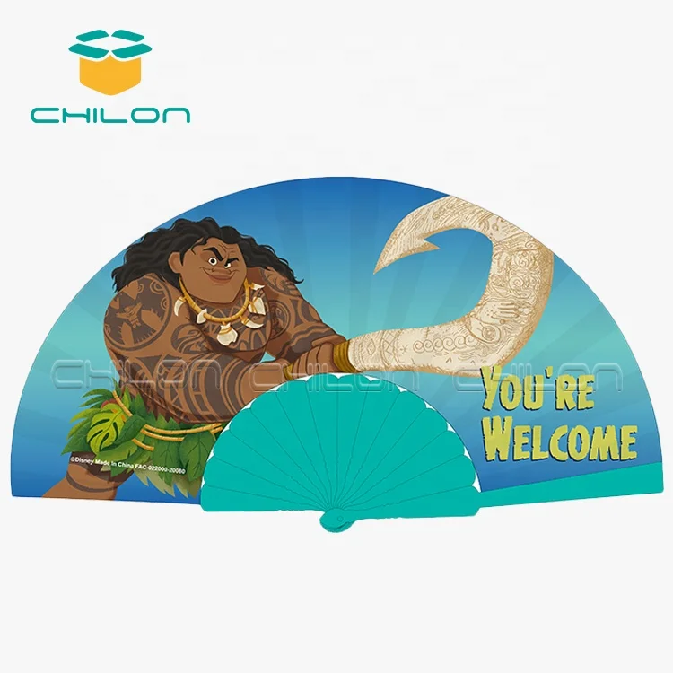 Рекламный ручной бумажный Складной вентилятор с пластиковой ручкой