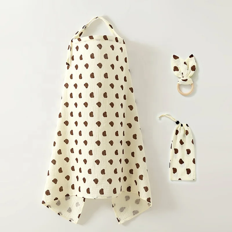 Breastfeeding Towel Baby 100% Organic Cotton Gauze Adjustable Breast Feeding Nursing Muslin Cover Privacy Protection
