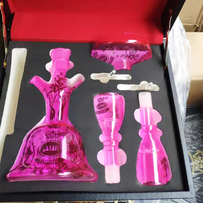 High-end gorgeous Al Fakher full set of coloured frosted glass Arabic shisha accessories