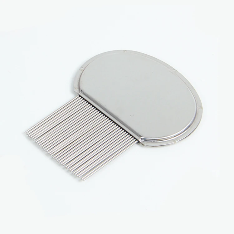 Private Label Portable Dog Hair Cleaning Remover Stainless Steel Professional Grooming Metal Pet Lice Comb For Small Dogs