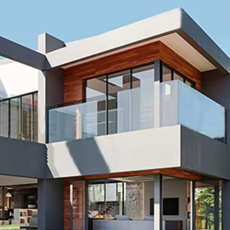 HDSAFE Modern Outdoor Balcony U Channel Handrails Aluminum Fence Frameless Glass Railing SystemVilla Hotel Balustrade Fence