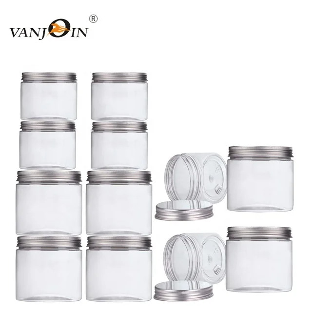 Hot Selling Large 1L 1000ml 1 Liter 500ml Food Safe PET Plastic Jar for Candy Salad Packaging