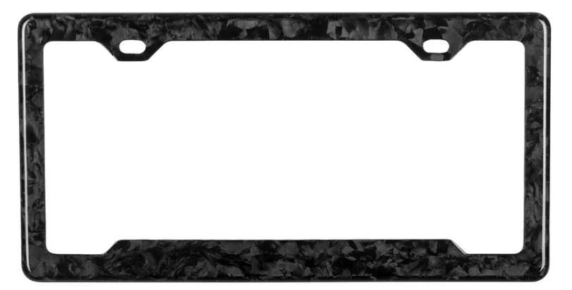 USA And Canada Size Low MOQ 1 Piece  Forged Carbon Fiber License Plate Frame - 2 Holes Angled Bottom - Gloss Finish