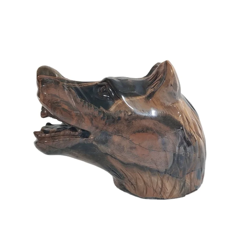 Оптовая продажа, красивые высококачественные натуральные кристаллы и камни для вырезания головы собаки в качестве подарка LSY