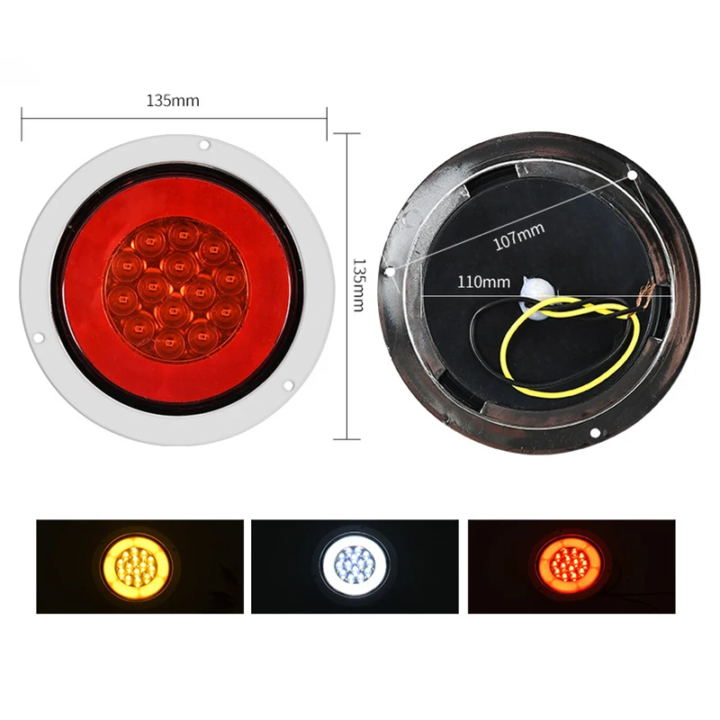 Truck Spare Parts 24v Multifunctional Trailer Stop Rear Lamp Led Truck Turn Tail Light Car Yellow Red White