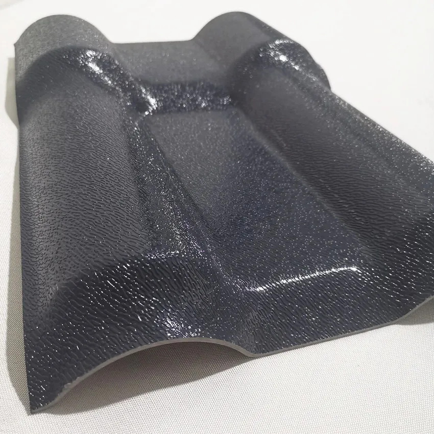 Embossed Glossy Looks ASA Surface PVC Roofing Sheets Market Popular Type Spanish Bamboo Shape