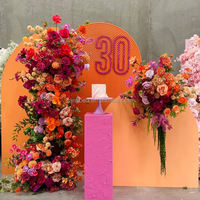 Customized Backdrop Flower Pvc Acrylic Wedding Backdrop Decoration Stand And Wedding Plinth