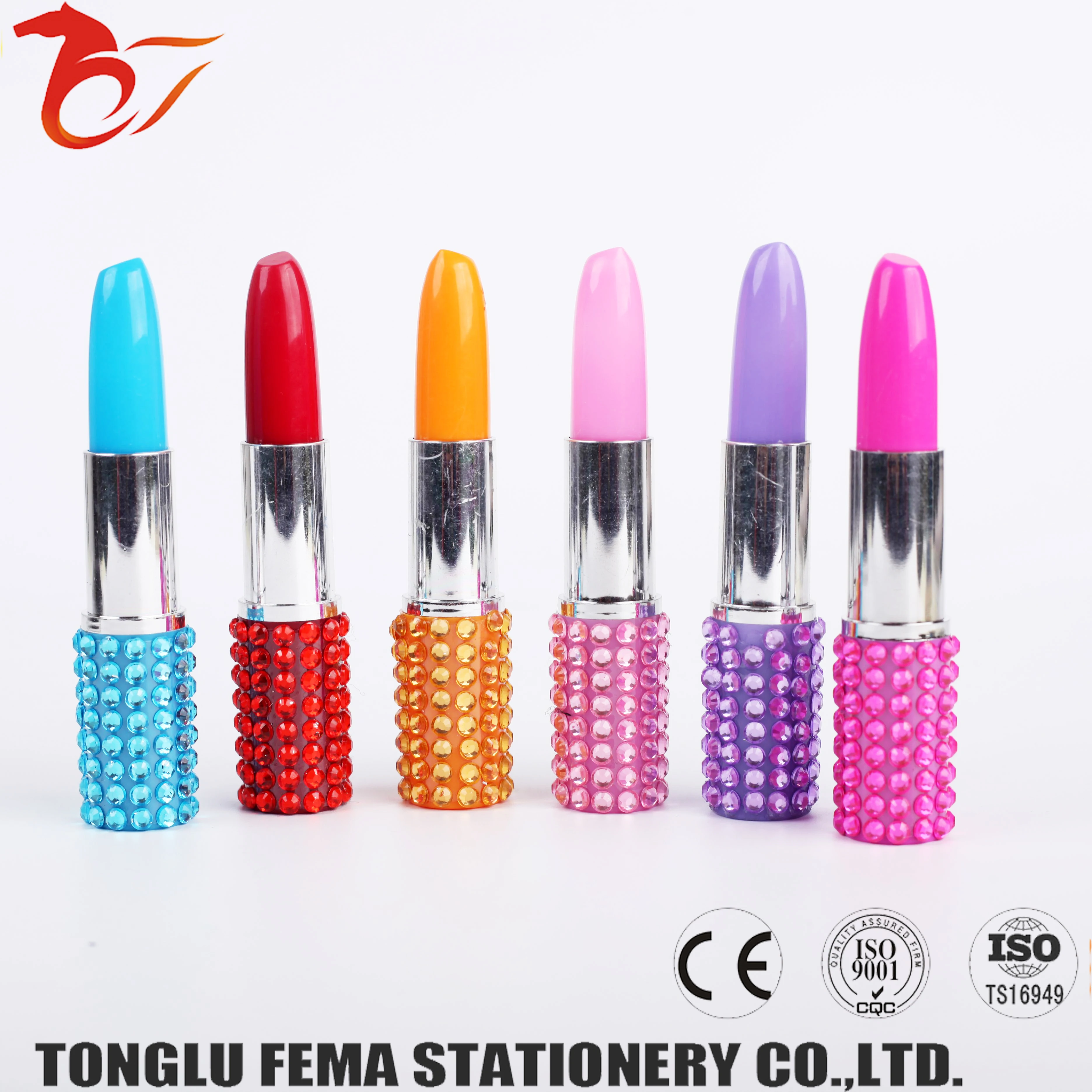 Glitter 3d Floater Lipstick Shape Liquid Floating Pen