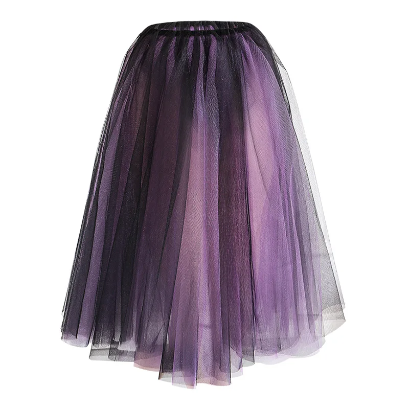 Ballet Dancewear Skirt Women Shiny Violet Black Double Layer Stiff Tricot tutu Skirt Dance Exercise Clothing Stage Costume