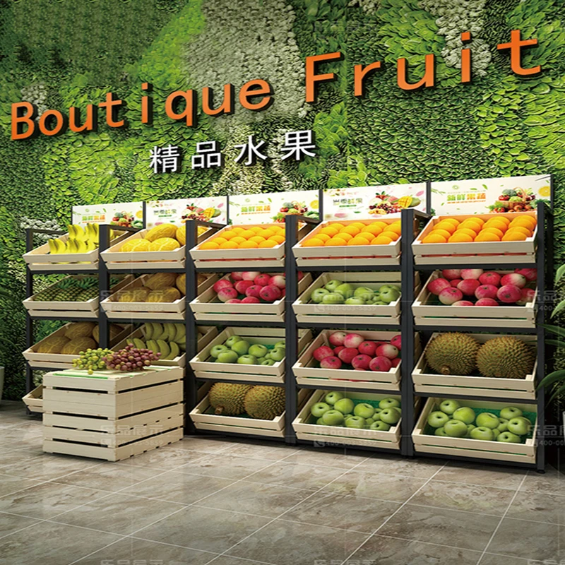 Multi-layer customizable supermarket shelf vegetable and fruit rack retail store shelf
