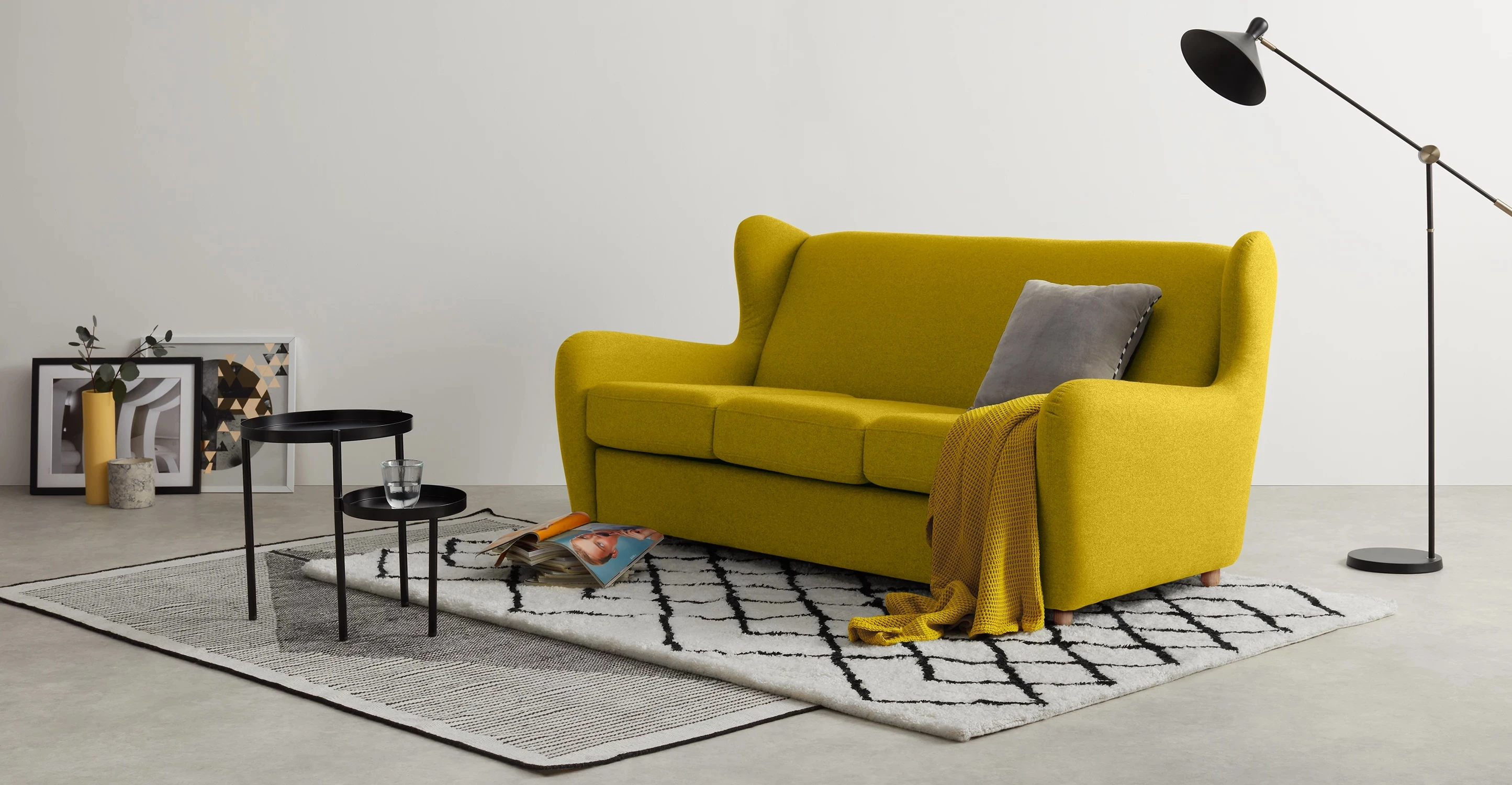 North Europe Style Sofa Furniture, Modern Simple Living Room 3 Seater Sofa