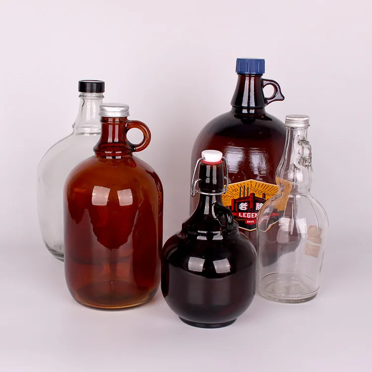 1 Gallon Amber Color Screw Top Glass Jug Wine Jug for Home Brewing Wine Beer
