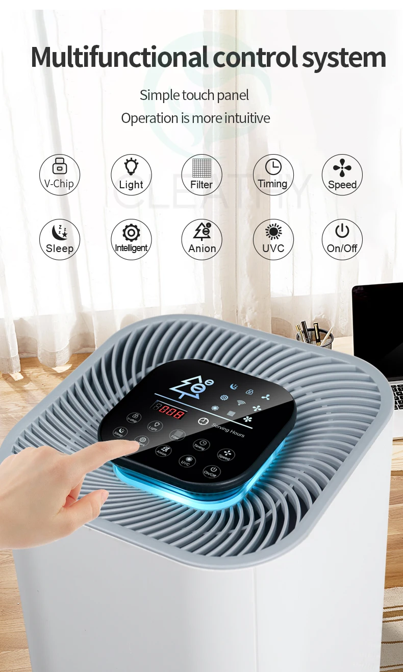 Hot selling portable air purifier hepa household PM2.5 digital real-time monitoring air purifier