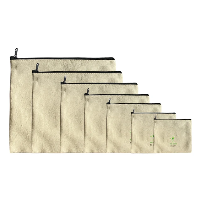 Custom Eco Recycling Makeup Brush Holder Portable Makeup Case Travel Beauty Canvas Travel Make Up Bag for Girls Women