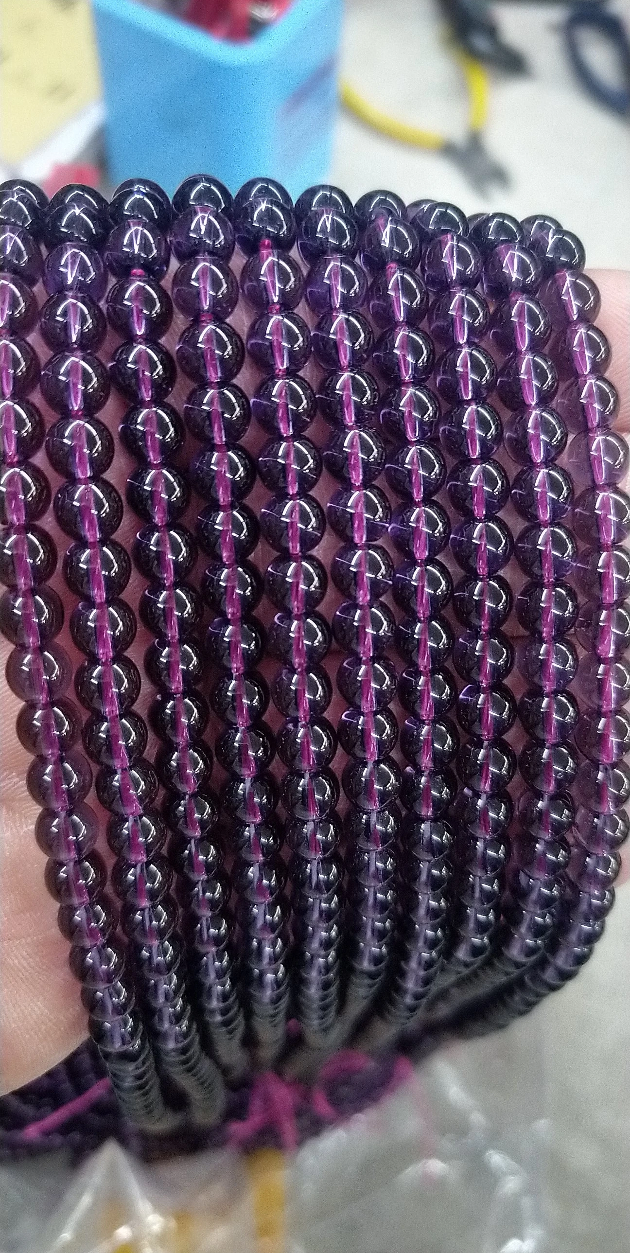 High quality natural stone bead strand 8mm round bead amethyst stone beads for bracelet making