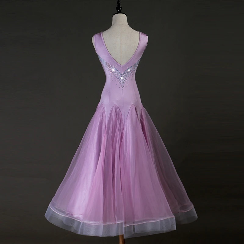 MQ109  Factory International Standard Competition pink Ballroom Dance Dress