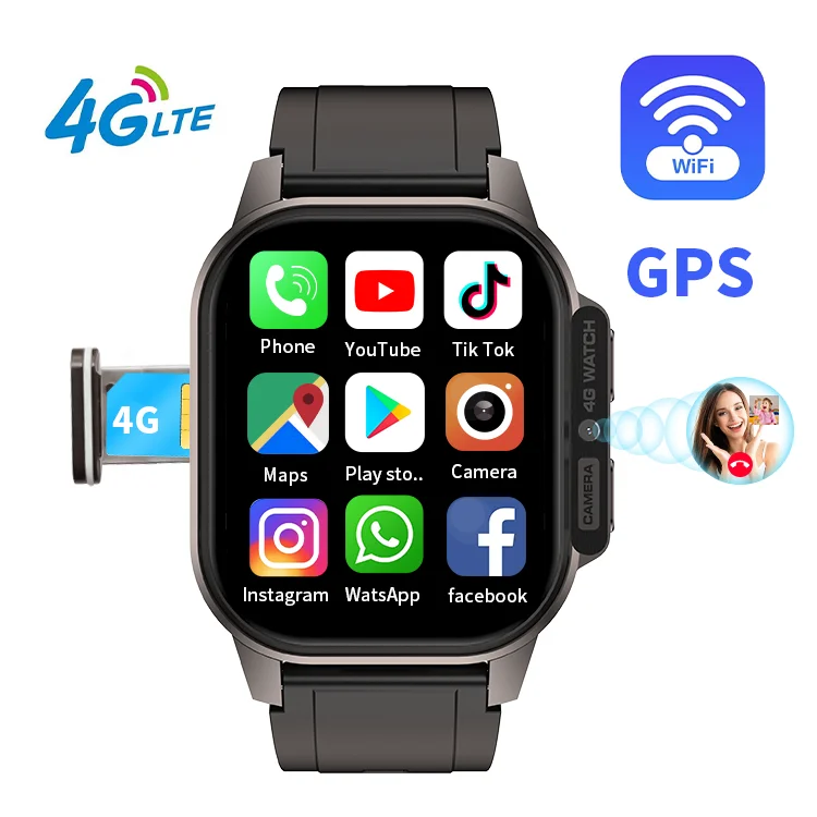 Dm62 4G Smartwatch Logo Bt Memory Packaging Custom Ram 2G + 16Gb Reloj Inteligente Amoled 2.13 Inch Smartwatch 4G Sim Support