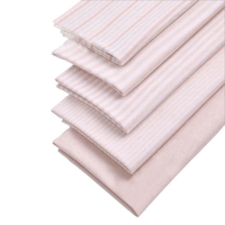 
2020 hot sale organic cotton fabric eco-friendly have GOTS International certification interlock knitted striped fabric 