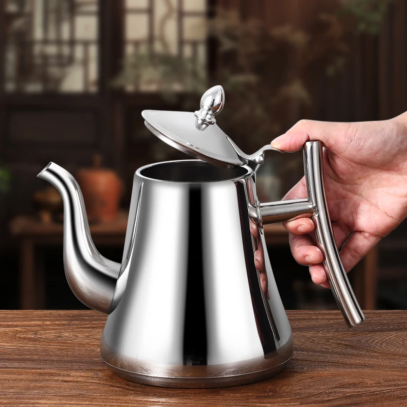 Yuedisi Factory Stainless Steel Classic Pot Coffee Kettle Tea Kettle with Tea Strainer Induction For Hotel Restaurant