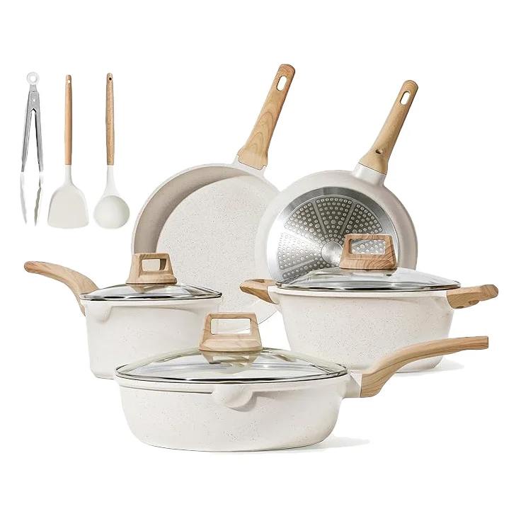 Wholesale Non Stick Cookware Sets Pots And Pans Popular Home Kitchen Pot Sets Frying Pan Aluminum Cooking Pot With Lid
