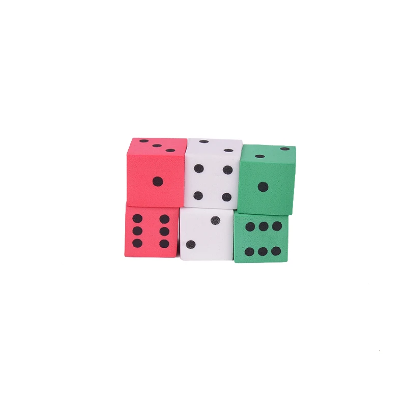6 PCS High Quality Math Toys Factory Supply EVA FORM Dice  Foam Sponge Blocks Also as Educational Equipment