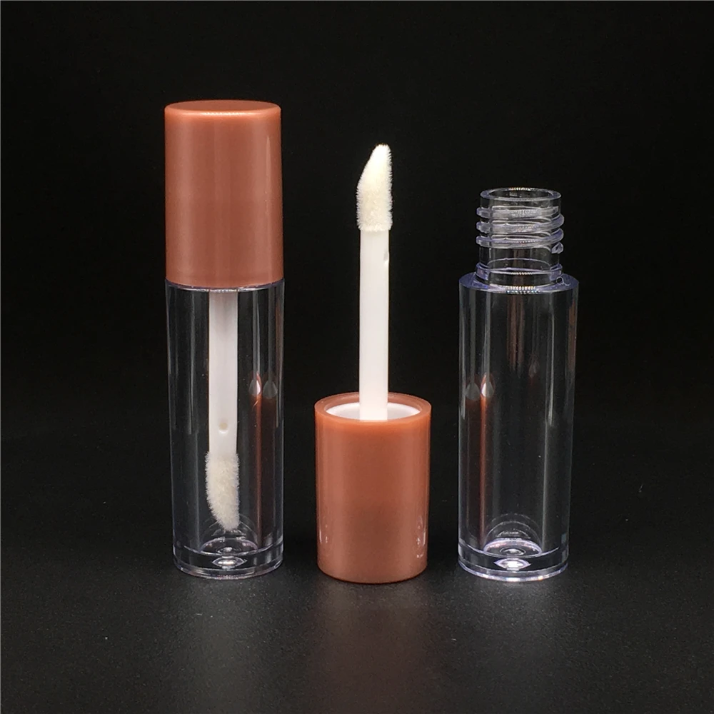 2ml Mini Cute Empty Round Lipgloss Tube Brown Lip Gloss Tubes