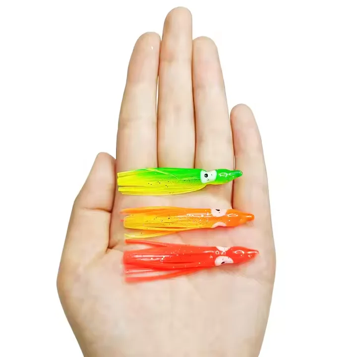 Newbility hot sale  Sea fishing glow-in-the-dark octopus soft bait 50mm 75mm  90mm100mm 120mm  boat fishing soft bait