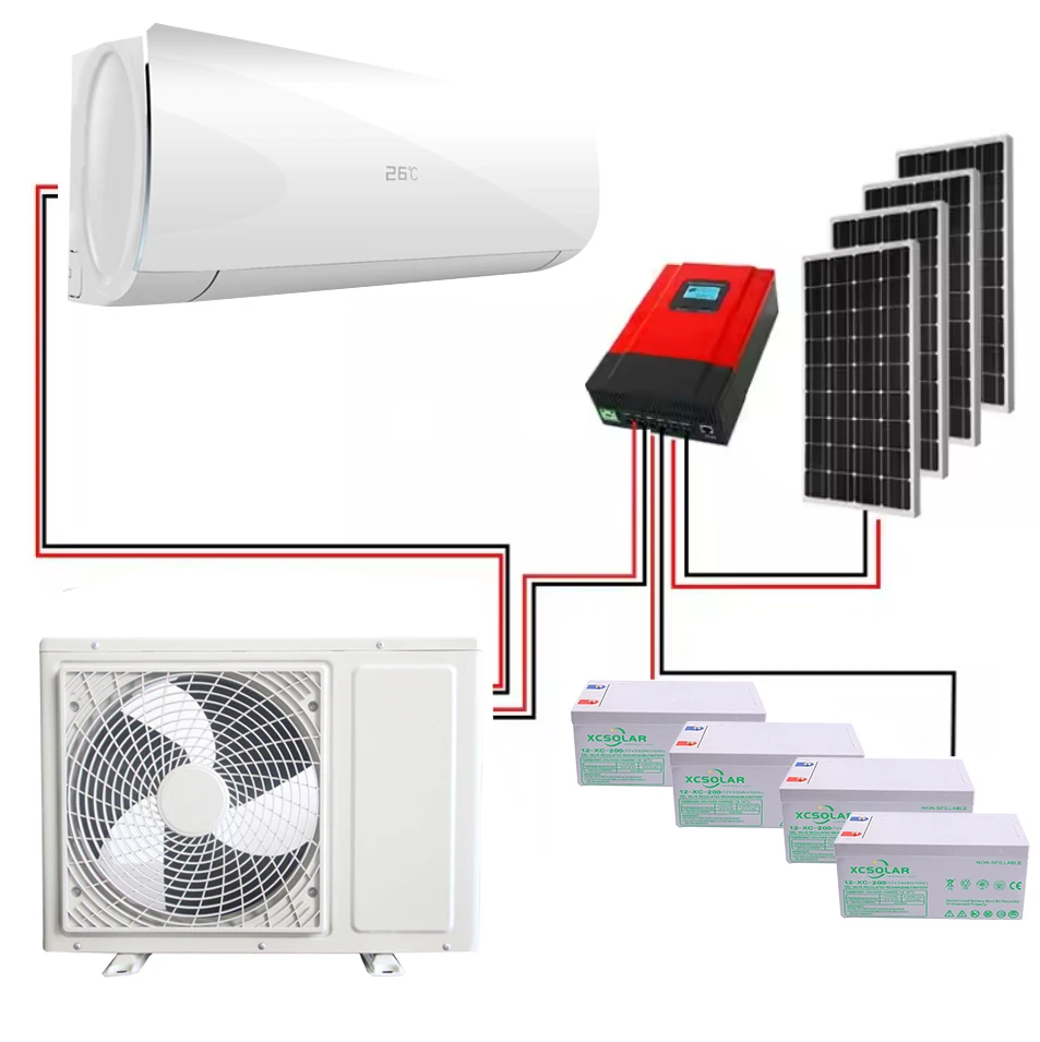 24000btu High Temperature Solar Air Conditioner With Battery for Solar off Grid Solar Airconditioner for Homes 12v 24v