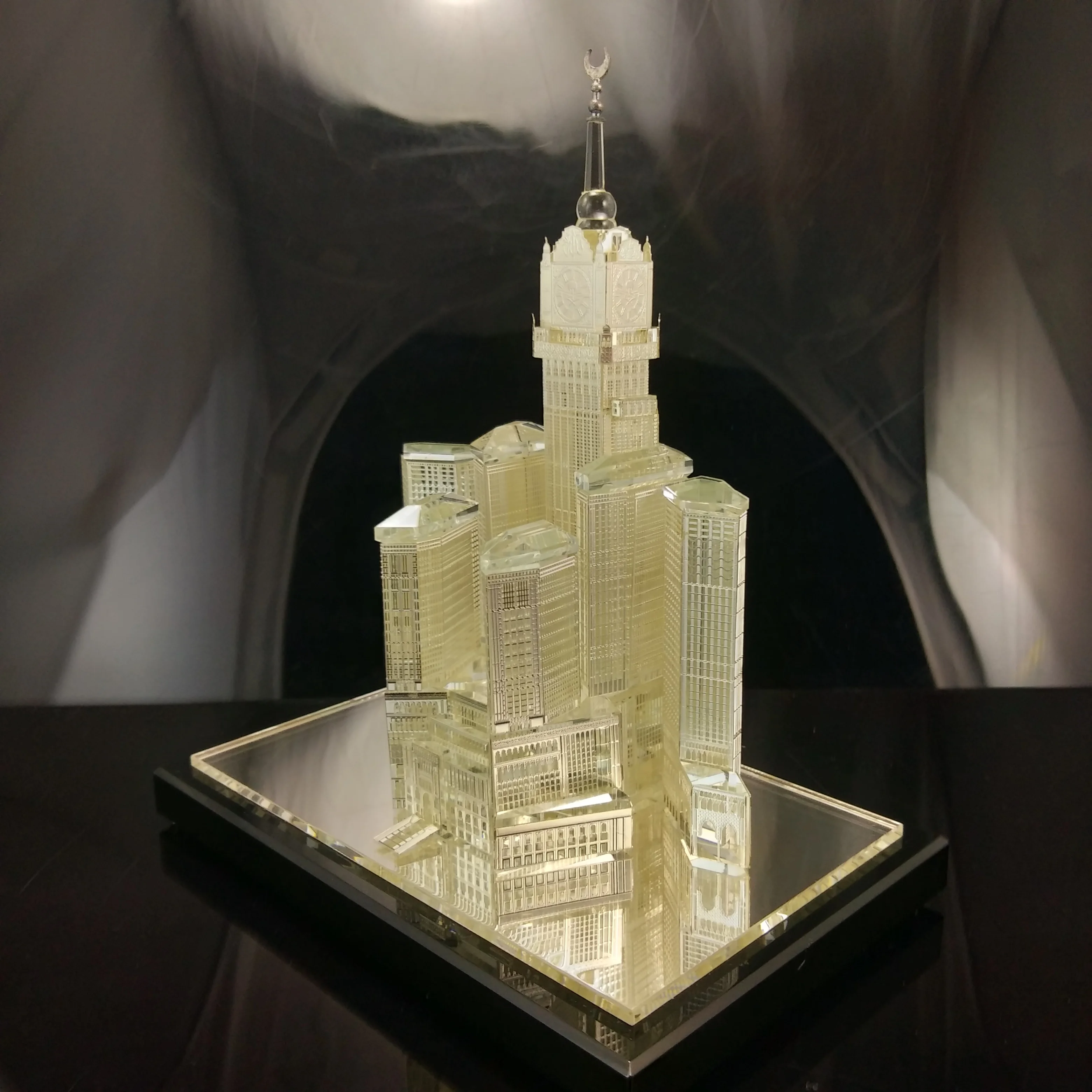 Saudi arabia makkah royal clock tower model crystal building model islamic souvenir