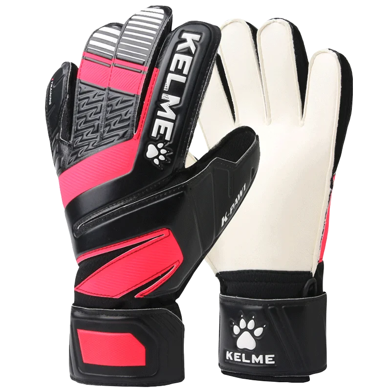 
KELME Professional Training Goalkeeper Gloves Foam Football Gloves Goalie Soccer Thicken Full Latex CLUB Men 5 Finger 