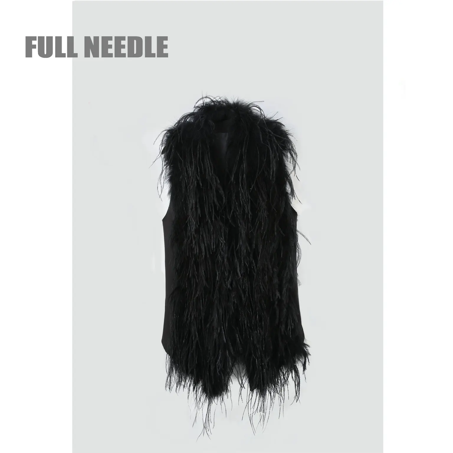 Hot selling ladies elegant fashionable turkey ostrich waistcoat