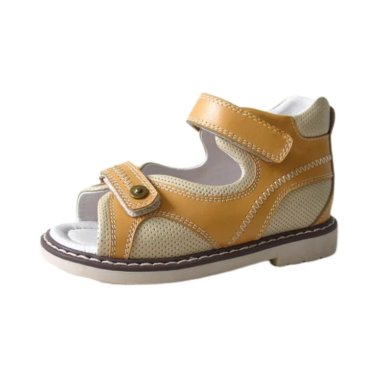 Оптовая продажа Летние кожаные детские босоножки на плоской подошве милые модные ортопедические для девочек кроссовки малышей
