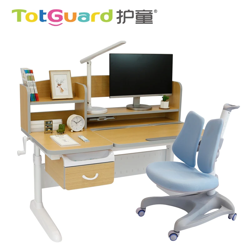 
new design 95cm wood ergonomic study table chair for children 