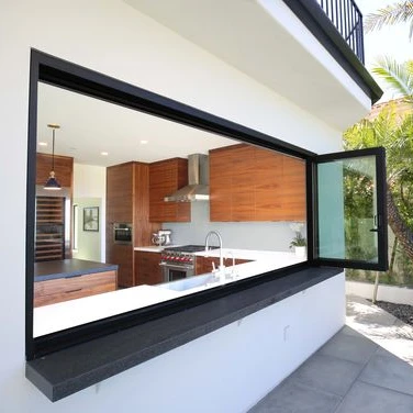 Wholesale Black Aluminum Frame Accordion Glass Folding Windows