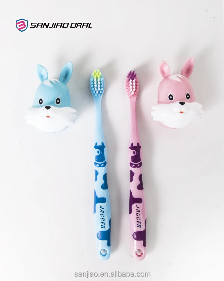 Прямые продажи с фабрики, детская зубная щетка с мультяшным дизайном, детская зубная щетка с держателем для зубной щетки и игрушкой