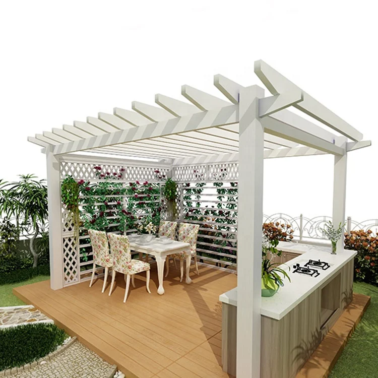aluminum pergola kit Awning garden canopy waterproof gazebo peregola motorized metal 4x3 outdoor louvered