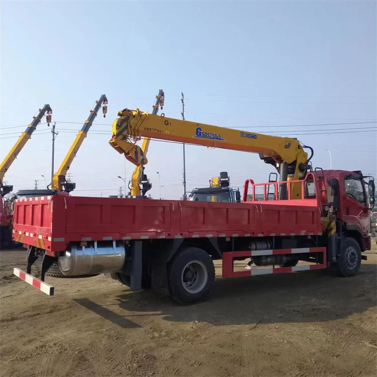 High Quality  Shacman cargo truck with XCN G 10 Ton straight arm Truck Mounted Crane  Lorry crane boom truck manipulator crane